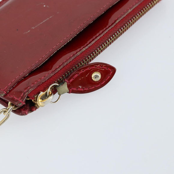 LOUIS VUITTON Vernis Pochette Cle NM Purse Rouge Grunadine M91737 LV Auth 150319