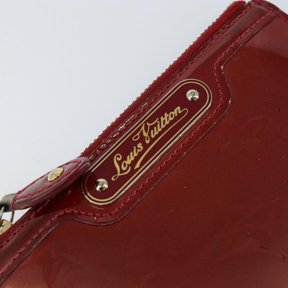 LOUIS VUITTON Vernis Pochette Cle NM Purse Rouge Grunadine M91737 LV Auth 150319