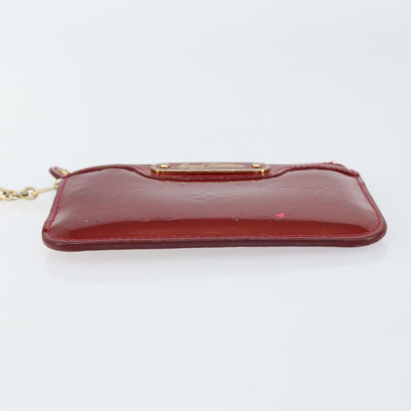 LOUIS VUITTON Vernis Pochette Cle NM Purse Rouge Grunadine M91737 LV Auth 150319