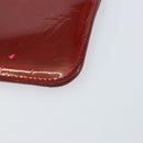 LOUIS VUITTON Vernis Pochette Cle NM Purse Rouge Grunadine M91737 LV Auth 150319-14