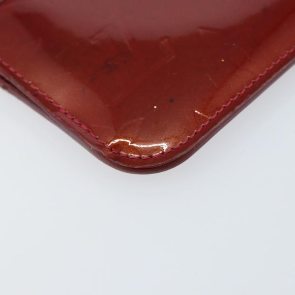 LOUIS VUITTON Vernis Pochette Cle NM Purse Rouge Grunadine M91737 LV Auth 150319
