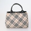 BURBERRY Nova Check Hand Bag Nylon Leather 2 Set Beige Brown Auth 150325-2