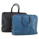 LOUIS VUITTON Epi Porte Documents Voyage Bag 2 Set Black Blue LV Auth 150326-1
