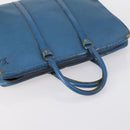 LOUIS VUITTON Epi Porte Documents Voyage Bag 2 Set Black Blue LV Auth 150326-13