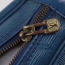 LOUIS VUITTON Epi Porte Documents Voyage Bag 2 Set Black Blue LV Auth 150326-18