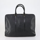 LOUIS VUITTON Epi Porte Documents Voyage Bag 2 Set Black Blue LV Auth 150326-2