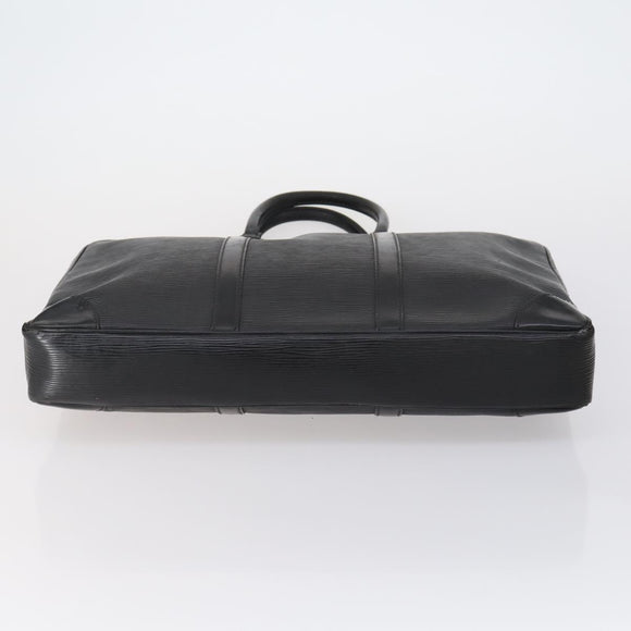 LOUIS VUITTON Epi Porte Documents Voyage Bag 2 Set Black Blue LV Auth 150326