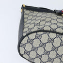 GUCCI GG Supreme Sherry Line Shoulder Bag PVC Navy Gold Auth 150340-9