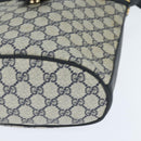 GUCCI GG Supreme Sherry Line Shoulder Bag PVC Navy Gold Auth 150340-14
