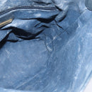 GUCCI GG Supreme Sherry Line Shoulder Bag PVC Navy Gold Auth 150340-18