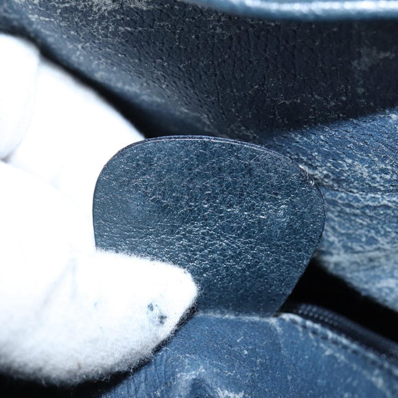 GUCCI GG Supreme Sherry Line Shoulder Bag PVC Navy Gold Auth 150340