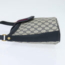 GUCCI GG Supreme Sherry Line Shoulder Bag PVC Navy Gold Auth 150340-3