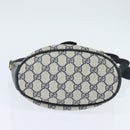 GUCCI GG Supreme Sherry Line Shoulder Bag PVC Navy Gold Auth 150340-5