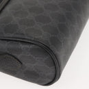 GUCCI GG Supreme Web Sherry Line Bag PVC Black Gold 119 02 088 Auth 150341-14