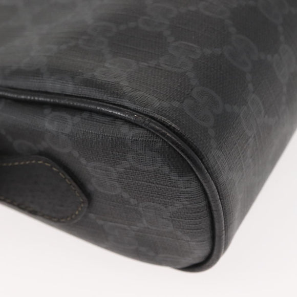 GUCCI GG Supreme Web Sherry Line Bag PVC Black Gold 119 02 088 Auth 150341