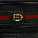 GUCCI GG Supreme Web Sherry Line Bag PVC Black Gold 119 02 088 Auth 150341-18