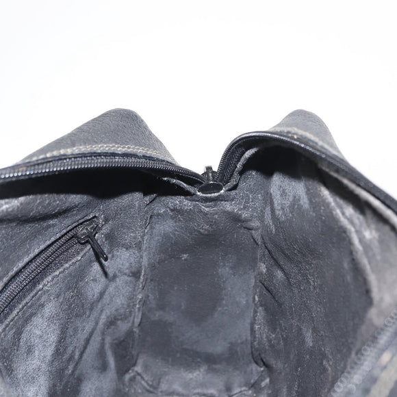 GUCCI GG Supreme Web Sherry Line Bag PVC Black Gold 119 02 088 Auth 150341