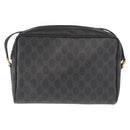 GUCCI GG Supreme Web Sherry Line Bag PVC Black Gold 119 02 088 Auth 150341-2