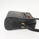 GUCCI GG Supreme Web Sherry Line Bag PVC Black Gold 119 02 088 Auth 150341-3