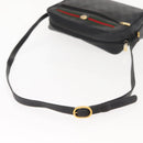 GUCCI GG Supreme Web Sherry Line Bag PVC Black Gold 119 02 088 Auth 150341-7