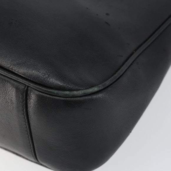 GUCCI Bamboo Hand Bag Leather Black Gold 001 0166 1638 Auth 150344