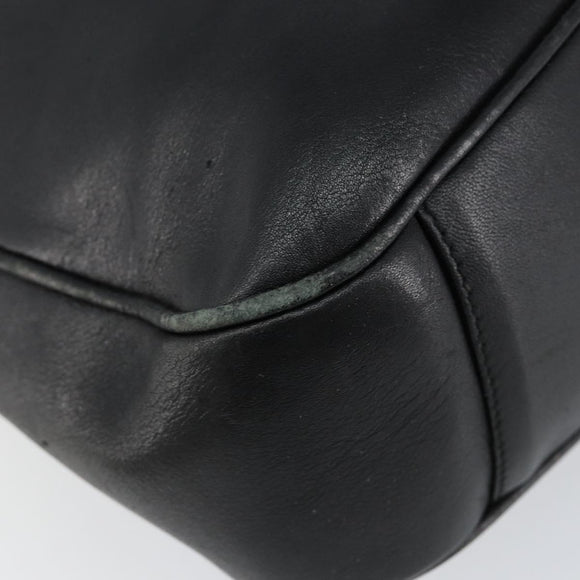 GUCCI Bamboo Hand Bag Leather Black Gold 001 0166 1638 Auth 150344