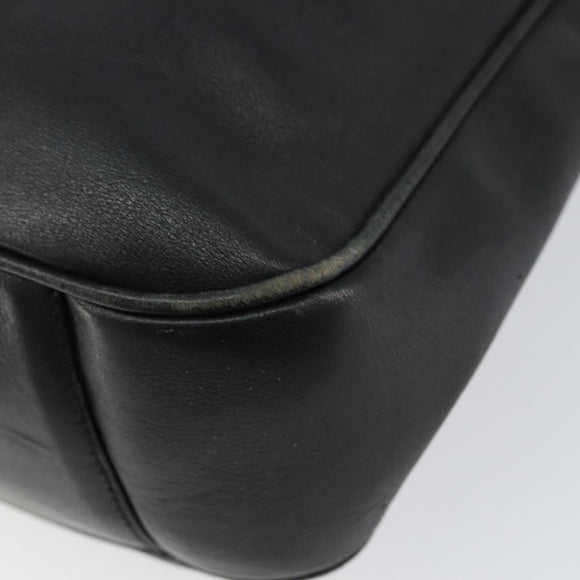 GUCCI Bamboo Hand Bag Leather Black Gold 001 0166 1638 Auth 150344