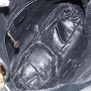 GUCCI Bamboo Hand Bag Leather Black Gold 001 0166 1638 Auth 150344-10