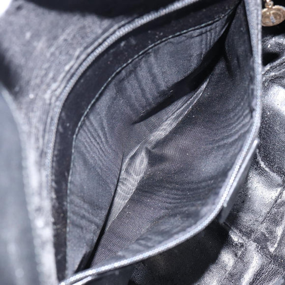 GUCCI Bamboo Hand Bag Leather Black Gold 001 0166 1638 Auth 150344