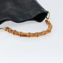 GUCCI Bamboo Hand Bag Leather Black Gold 001 0166 1638 Auth 150344-7