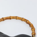 GUCCI Bamboo Hand Bag Leather Black Gold 001 0166 1638 Auth 150344-8