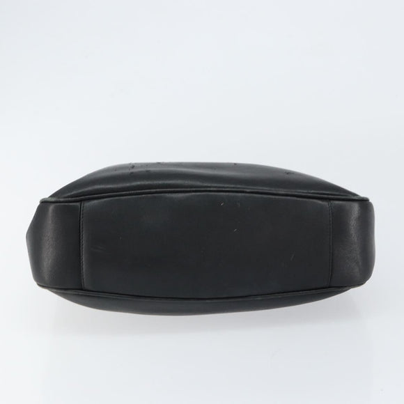 GUCCI Bamboo Hand Bag Leather Black Gold 001 0166 1638 Auth 150344