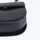 Salvatore Ferragamo Gancini Shoulder Bag Leather Navy Gold Auth 150345-11