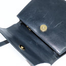 Salvatore Ferragamo Gancini Shoulder Bag Leather Navy Gold Auth 150345-14