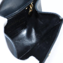 Salvatore Ferragamo Gancini Shoulder Bag Leather Navy Gold Auth 150345-17