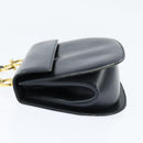 Salvatore Ferragamo Gancini Shoulder Bag Leather Navy Gold Auth 150345-4