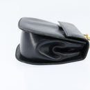 Salvatore Ferragamo Gancini Shoulder Bag Leather Navy Gold Auth 150345-5