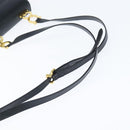 Salvatore Ferragamo Gancini Shoulder Bag Leather Navy Gold Auth 150345-7