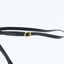 Salvatore Ferragamo Gancini Shoulder Bag Leather Navy Gold Auth 150345-8