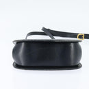 Salvatore Ferragamo Gancini Shoulder Bag Leather Navy Gold Auth 150345-9