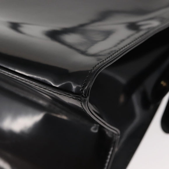 Salvatore Ferragamo Gancini Tote Bag Patent leather Black Gold Auth 150346