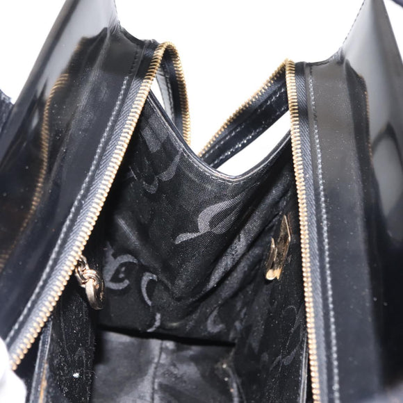 Salvatore Ferragamo Gancini Tote Bag Patent leather Black Gold Auth 150346