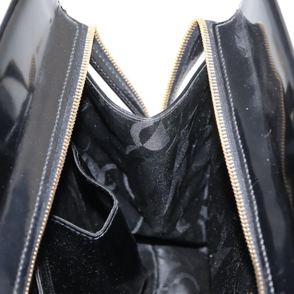 Salvatore Ferragamo Gancini Tote Bag Patent leather Black Gold Auth 150346