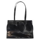 Salvatore Ferragamo Gancini Tote Bag Patent leather Black Gold Auth 150346-2