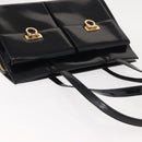 Salvatore Ferragamo Gancini Tote Bag Patent leather Black Gold Auth 150346-6