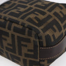 FENDI Zucca Canvas Vanity Hand Bag Black Brown Auth 150348-15