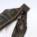 FENDI Zucca Canvas Vanity Hand Bag Black Brown Auth 150348-9