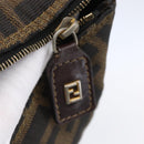 FENDI Zucca Canvas Vanity Hand Bag Black Brown Auth 150348-17