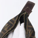 FENDI Zucca Canvas Vanity Hand Bag Black Brown Auth 150348-10