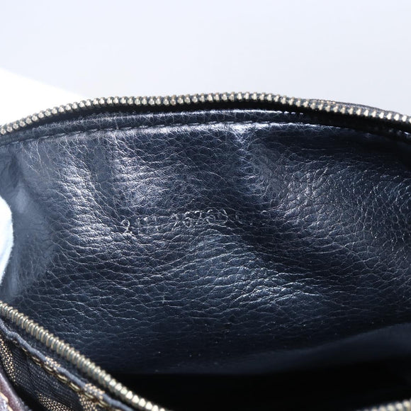 FENDI Zucca Canvas Vanity Hand Bag Black Brown Auth 150348